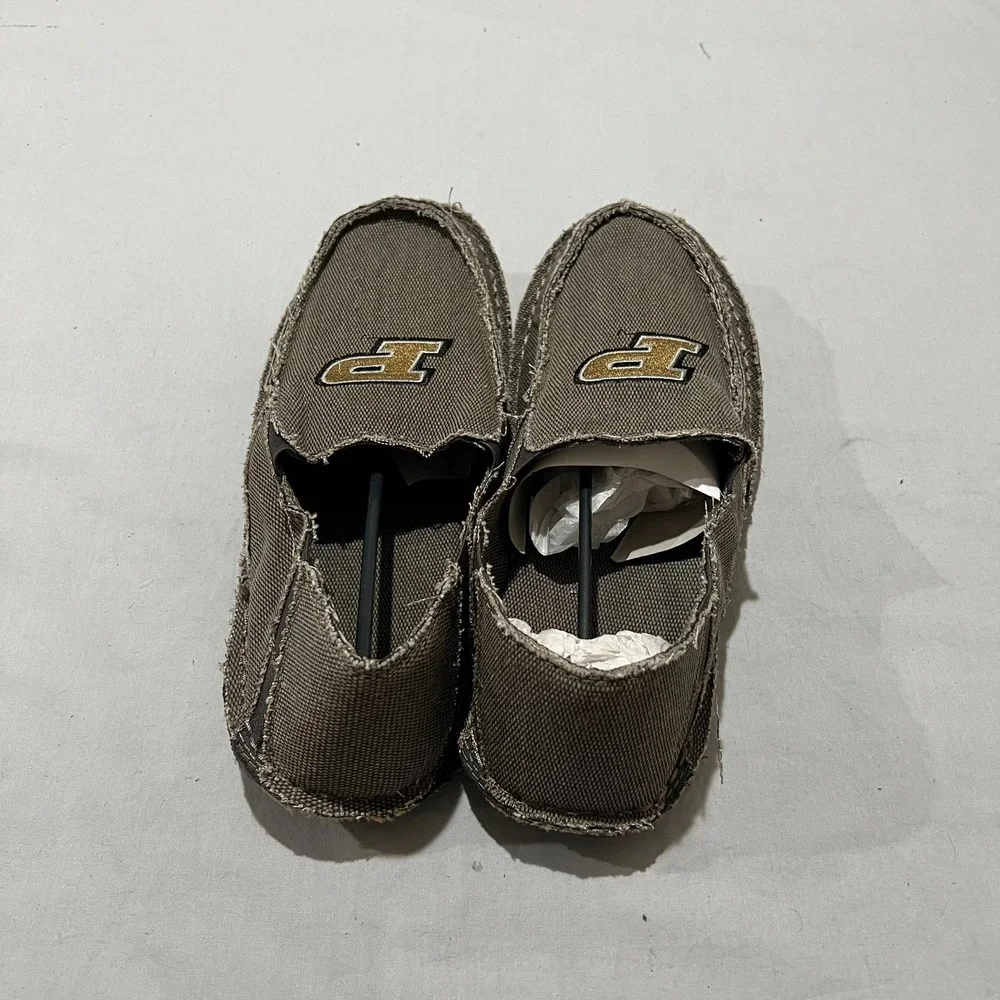 Cruzerz Team Sport Mens Grey Purdue University Logo Slip On Loafer Shoes Size 12